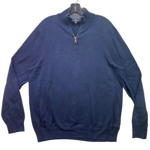 Brooks Brothers Sweater Mens Large Supima 1/4 Zip Pullover Preppy Academia